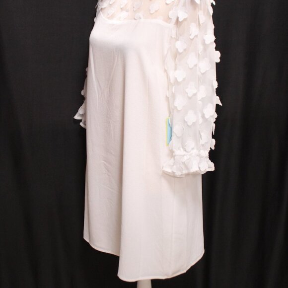 NWT CeCe Long Sleeve Mixed Media Clover Clip Dress - Picture 7 of 15